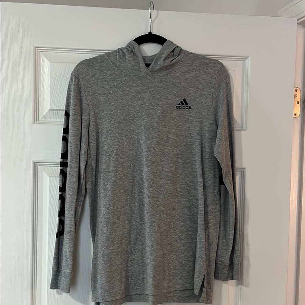 Adidas Gray Athletic Sweatshirt with Hood